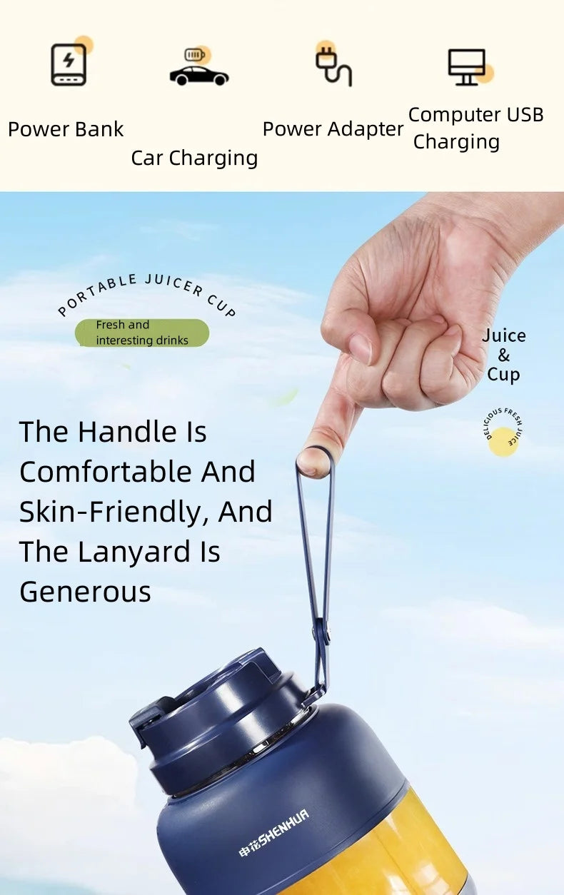 Portable Electric Juicer Blender for Home, USB Charging, Fruit Juicer, Lemon, Orange, Fruit Juicing, Drinking Outdoor Machine