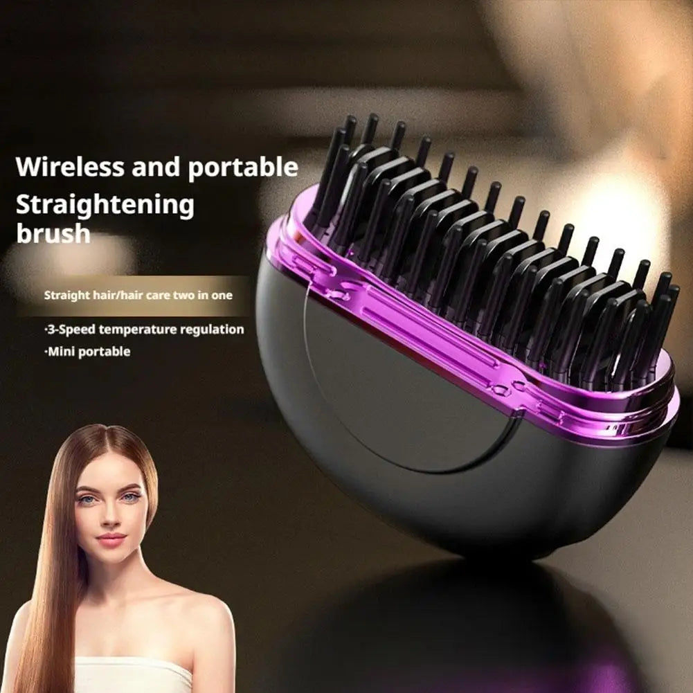 Mini Straightening Comb Wireless New Charging Straightener Portable Hair Care Non Damaging Hair Home Style Comb