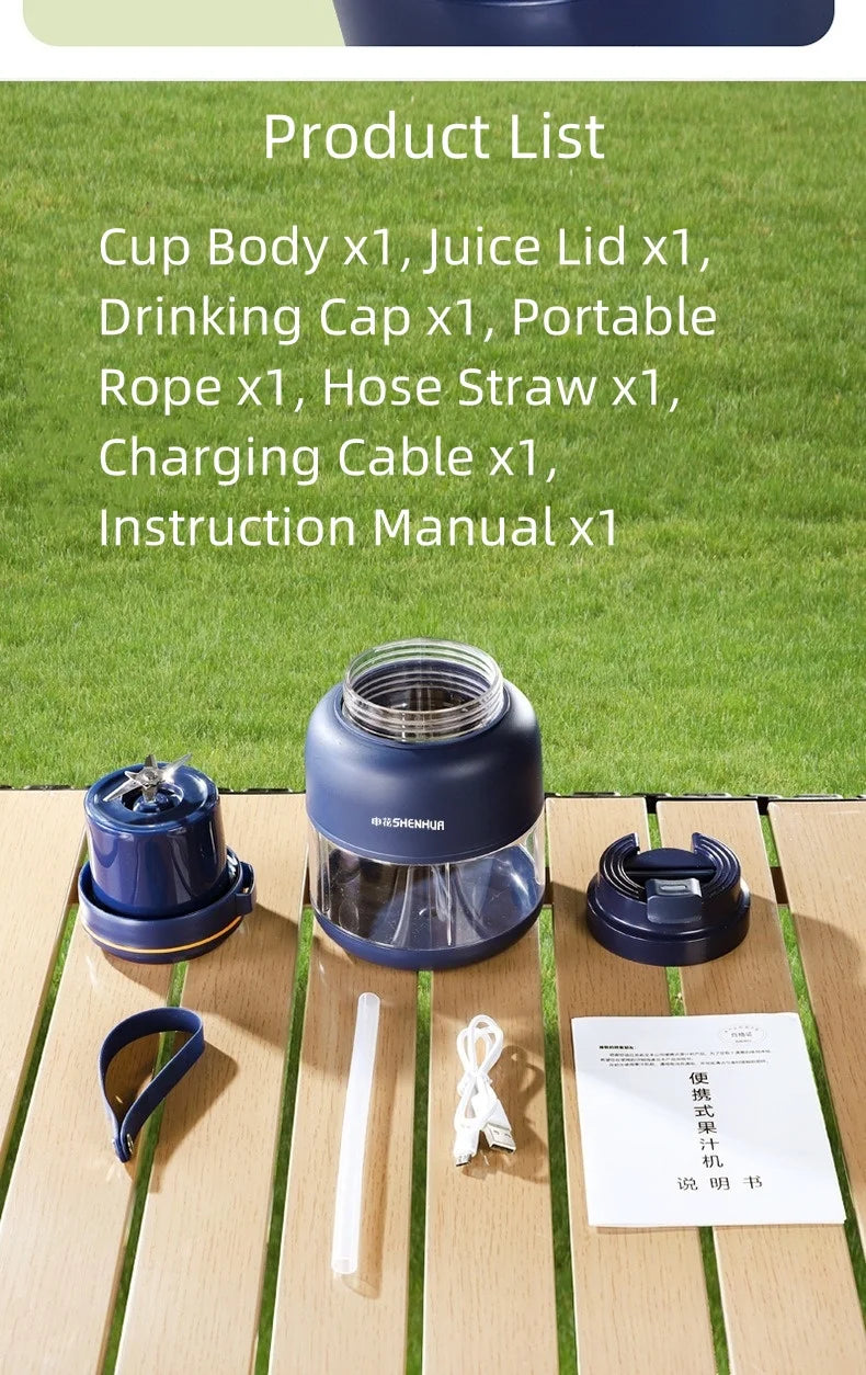 Portable Electric Juicer Blender for Home, USB Charging, Fruit Juicer, Lemon, Orange, Fruit Juicing, Drinking Outdoor Machine