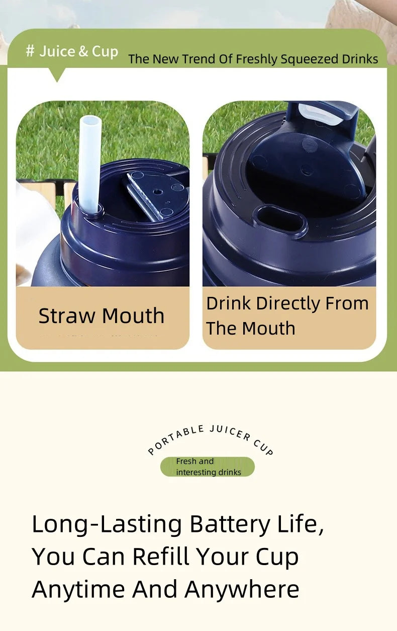 Portable Electric Juicer Blender for Home, USB Charging, Fruit Juicer, Lemon, Orange, Fruit Juicing, Drinking Outdoor Machine