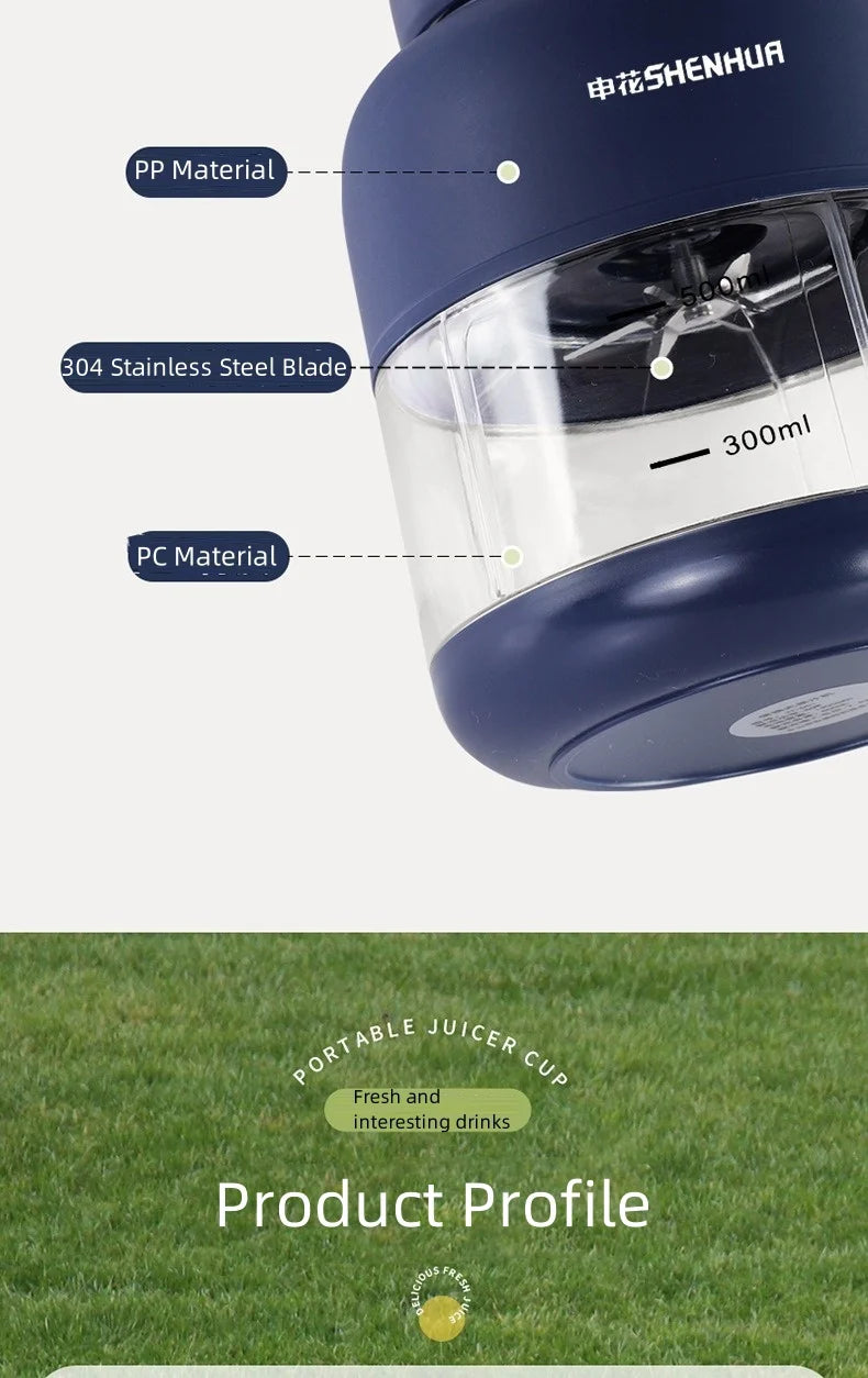 Portable Electric Juicer Blender for Home, USB Charging, Fruit Juicer, Lemon, Orange, Fruit Juicing, Drinking Outdoor Machine