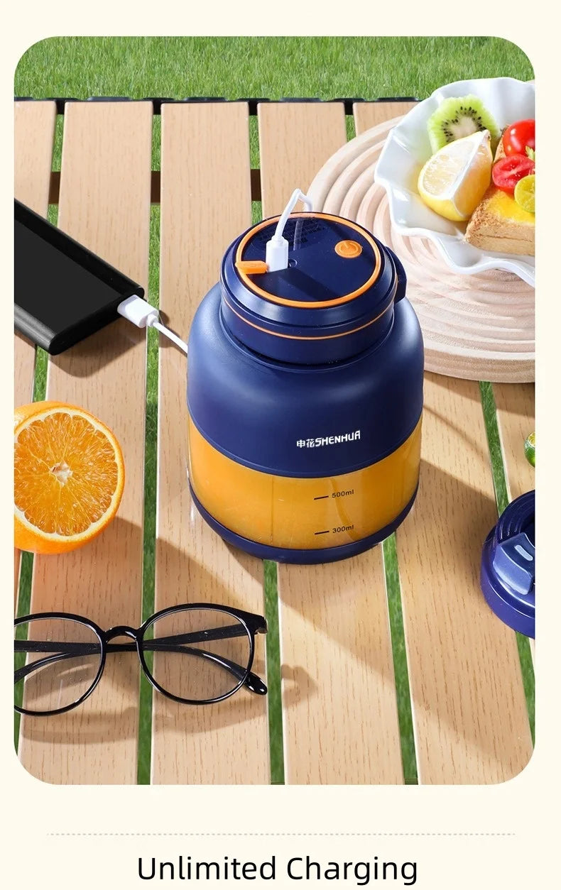 Portable Electric Juicer Blender for Home, USB Charging, Fruit Juicer, Lemon, Orange, Fruit Juicing, Drinking Outdoor Machine