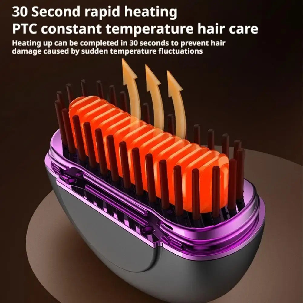 Mini Straightening Comb Wireless New Charging Straightener Portable Hair Care Non Damaging Hair Home Style Comb