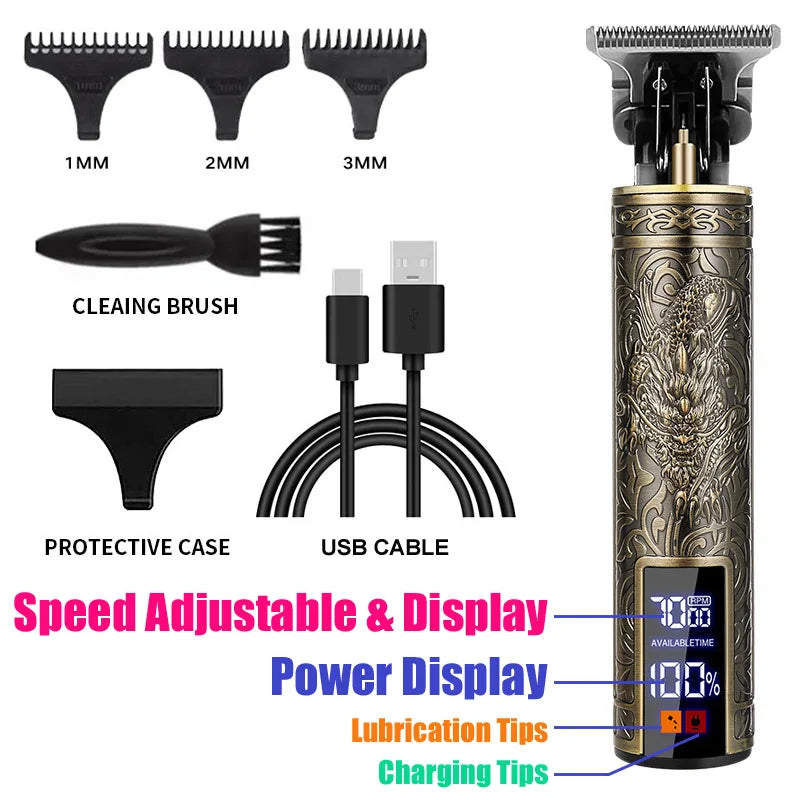 2025 T9 Hair Clipper Repair Beard Shaving Body Hair Trimmer Clippers Electric Machine USB Charging Haircut Machine Barber Shaver