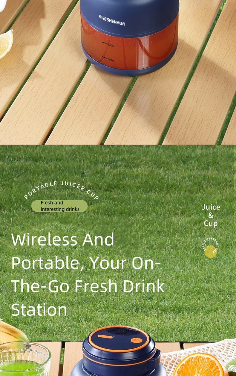 Portable Electric Juicer Blender for Home, USB Charging, Fruit Juicer, Lemon, Orange, Fruit Juicing, Drinking Outdoor Machine